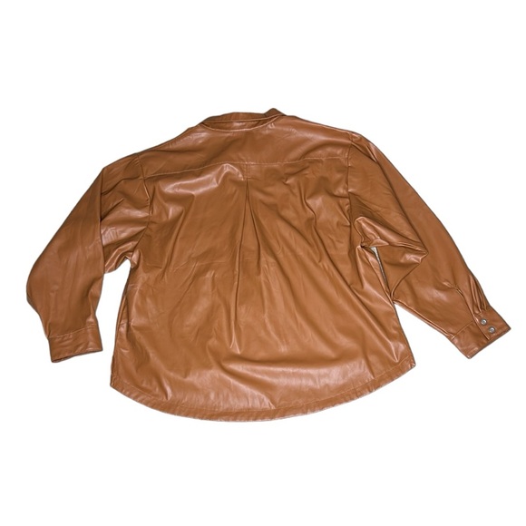 By Anthropologie Faux Leather Popover Top - Picture 6 of 16
